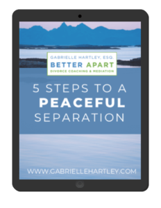 E-book cover art for 5 Steps to a Peaceful Separation by Gabrielle Hartley