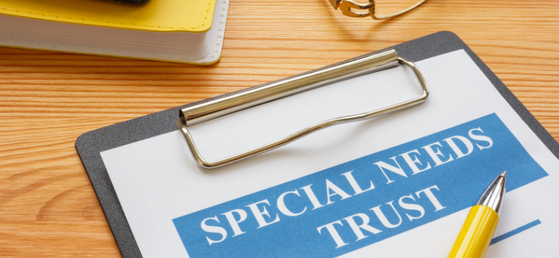 special needs trust in a clipboard